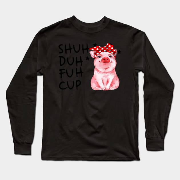 Cute Pig With Bandana. Long Sleeve T-Shirt by tonydale